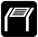 Icon representing a information kiosk or display stand.