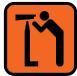 Icon indicating a telescope observation point, depicting a person using a telescope.