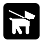Icon of a dog on a leash with a bag attached for waste disposal.