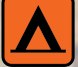 Orange triangular camping sign indicating a campsite area.