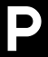 A large white letter 'P' on a black background, indicating parking.